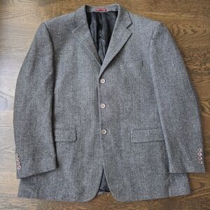Mantoni Men's Gray Wool  Blazer Sz.46 R Herringbone